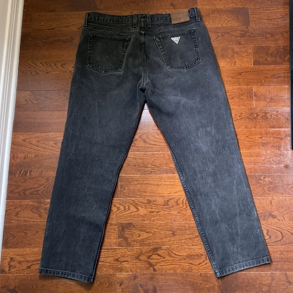 Vintage Guess Jeans Made in Canada Black Denim Men’s 90s Straight Leg 36x29 - Picture 8 of 13